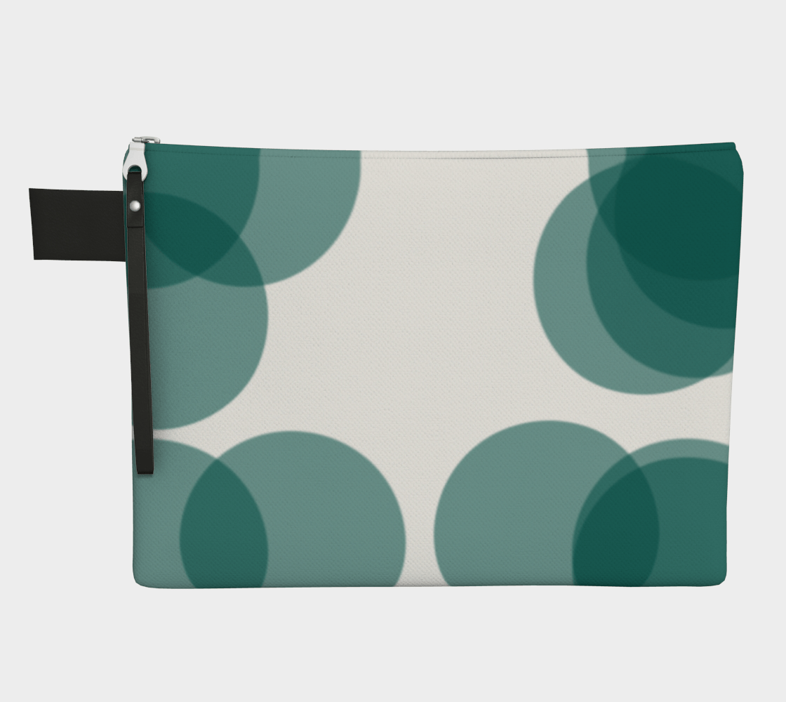 Zippered Cotton Canvas Carry All | Green Bubbles
