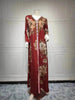 Printed Embroidered Elegant Arab Dubai Turkey Middle Eastern Sophisticated Women Abaya Dress Robe