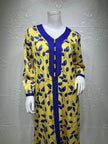 Printed Floral Abaya Dress Robe for Arab Dubai Turkey Middle East Women.