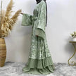 Printed Panel Top Robe Abaya Dress for Arab Dubai Turkey Middle East Women