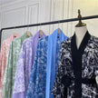 Printed Panel Top Robe Abaya Dress for Arab Dubai Turkey Middle East Women