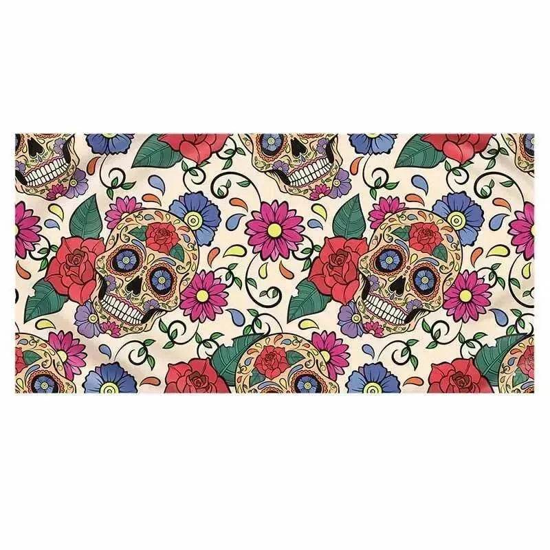 Printed skull beach towel