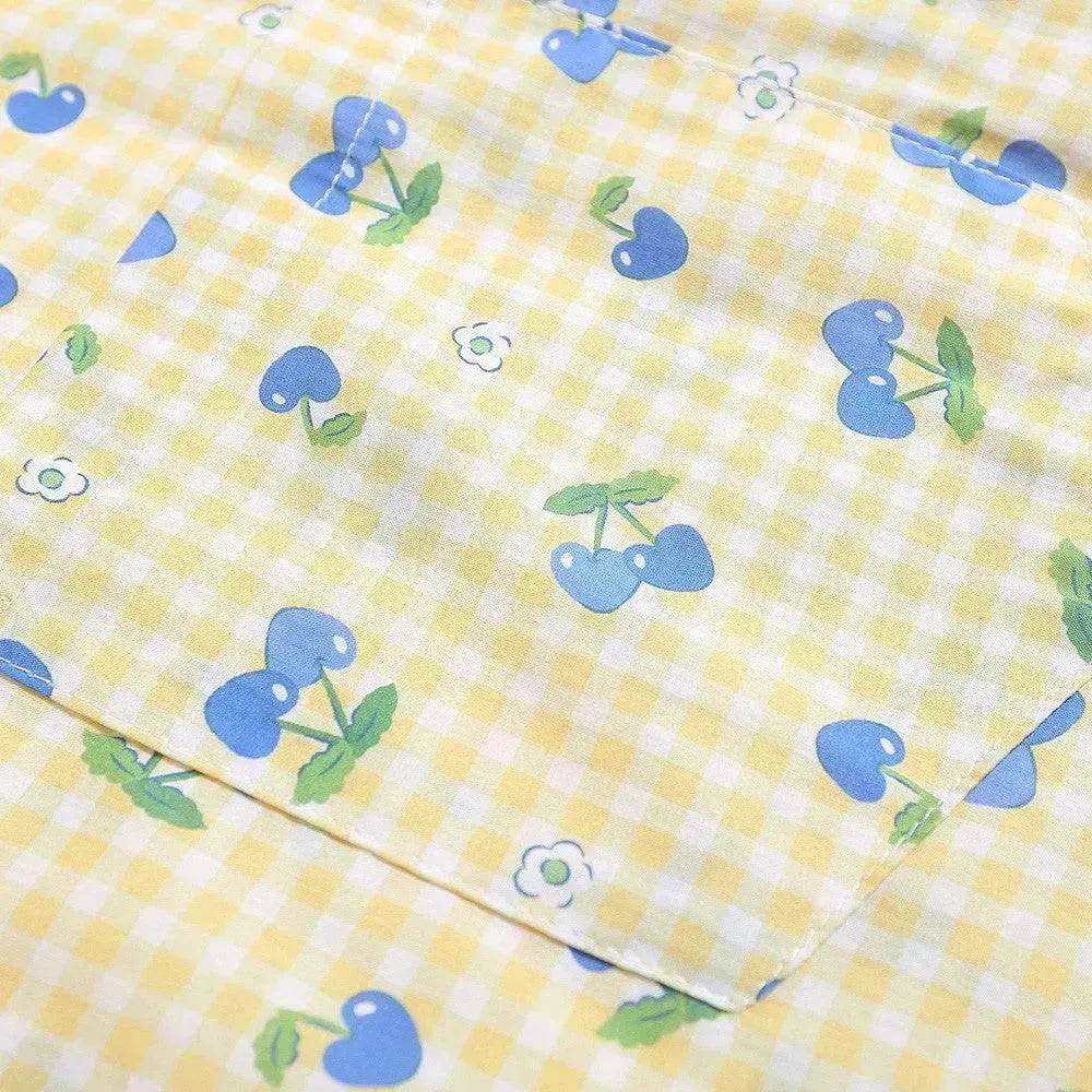 Printed Small Cherry Short-sleeved Shirt