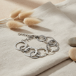 Linked Circle Bracelet - Grey Stainless Steel