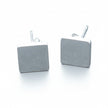 Simple Square Silver Plate Stud Earrings