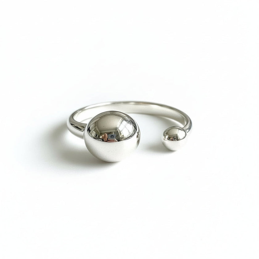 Open Ball Ring - Grey Stainless Steel