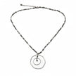 Beaten Double Ring Necklace In Silver Plate