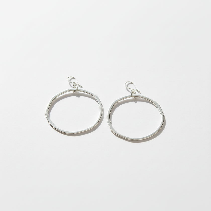 Hoop Earrings In Silver Plate