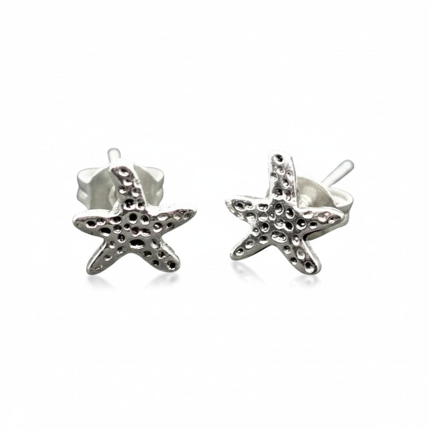 Starfish Silver Plate Stud Earrings