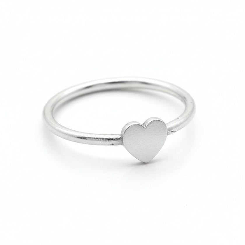 Heart Ring In Silver Plate