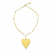 Short Chainlink Heart Pendant Necklace - Gold Stainless Steel