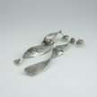 Beaten Metal Twist Earring - Grey Stainless Steel