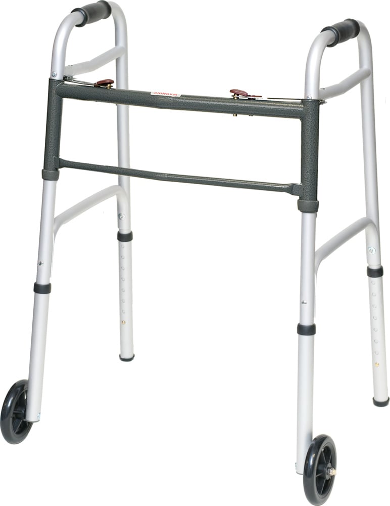 ProBasics WKAAW2B Two-Button Folding Walker with Wheels | 300 lb Canada