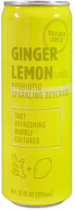 Trader Joe's Probiotic Sparkling Beverage, Ginger Lemon, 355mL
