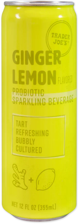 Trader Joe's Probiotic Sparkling Beverage, Ginger Lemon, 355mL