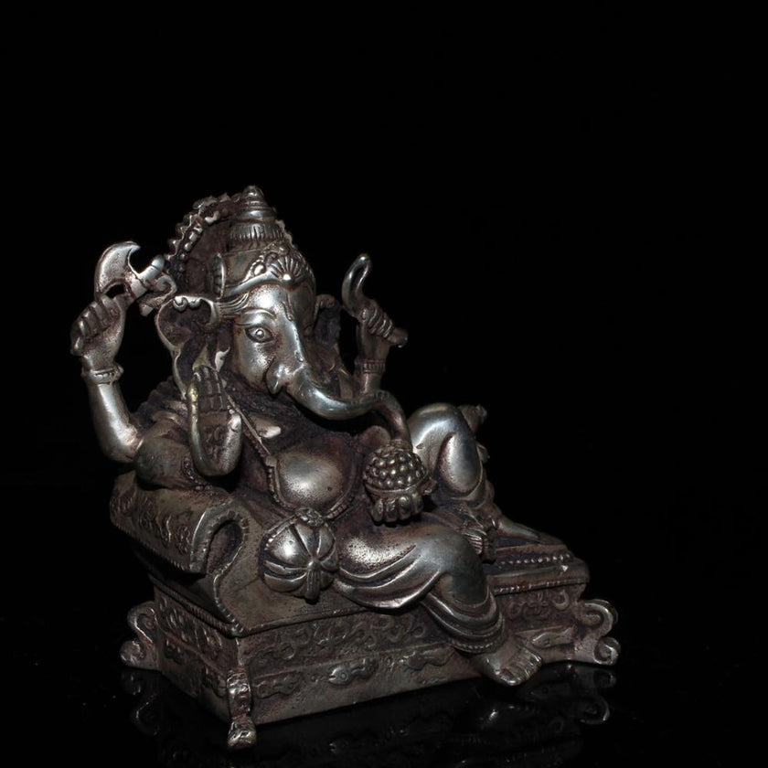 Tibetan Ganesh God of Wealth Statue - Metal