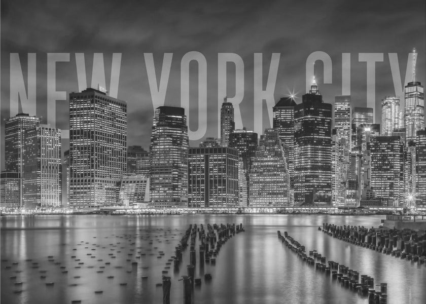 Art mural NEW YORK CITY Skyline Monochrome