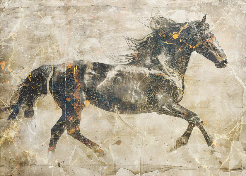 Wall art Horse Vintage Art Illustration 03