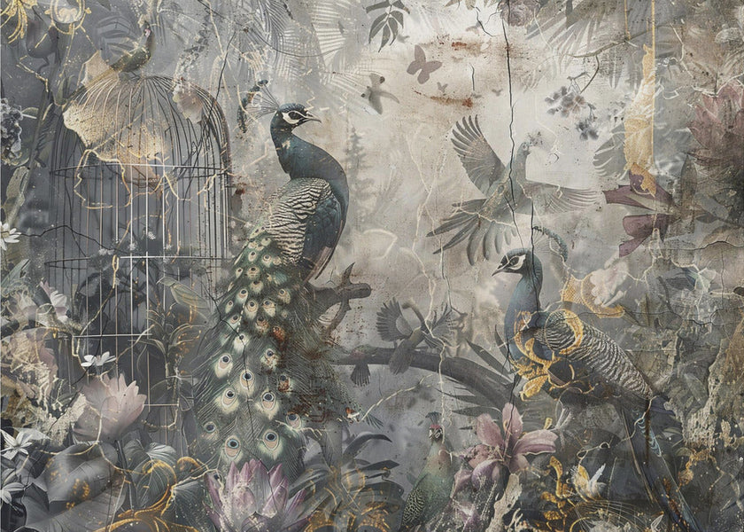 Illustration murale Oiseaux Animaux Art Vintage Illustration murale 17
