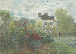 Le jardin de l'artiste à Argenteuil, un coin de jardin avec des dahlias (1873)
