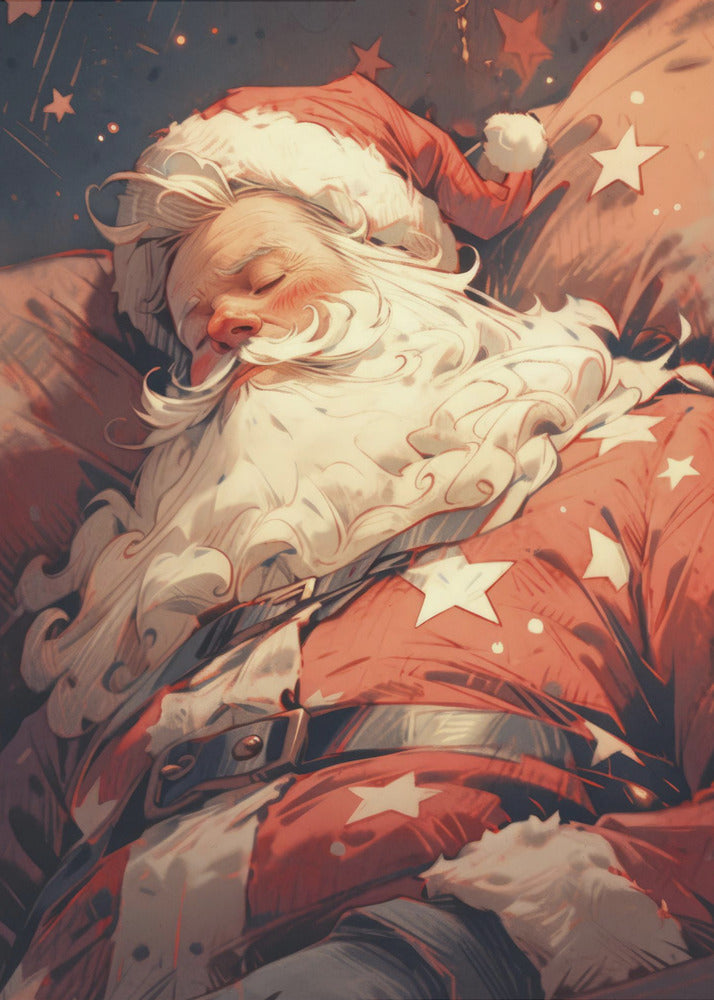 Décoration murale Père Noël dormant