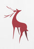 Art mural : Cerf stylisé rétro (rouge)