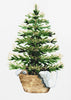 Impression sur toile : Arbre de Noël aquarelle confortable (2)
