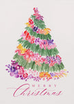 Wall art Floral Christmas tree in pink Canvas Print