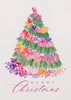 Wall art Floral Christmas tree in pink Canvas Print