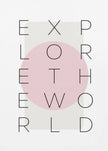 Wall art Explore the world - pink
