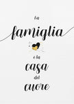 Wall art The family is the home of the heart - Italian Canvas Print