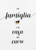 Wall art The family is the home of the heart - Italian Canvas Print