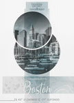 Wall art Poster Art BOSTON Waterfront | turquoise marble