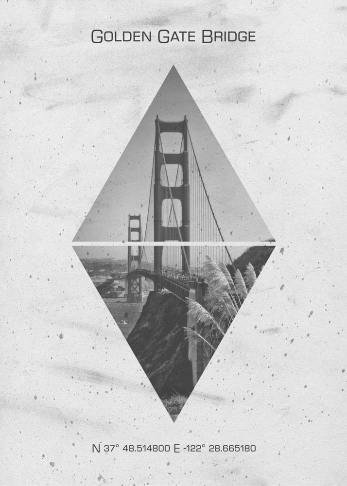 Wall art Coordinates SAN FRANCISCO Pont Golden Gate