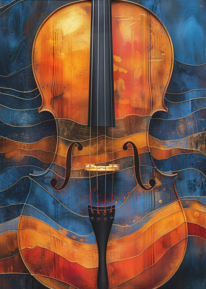Impression sur toile - Art mural - Violon - 6 panneaux