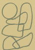 Dessin mural abstrait au trait.