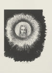 Art mural et le visage du Christ brillait dans le disque solaire.