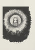 Art mural et le visage du Christ brillait dans le disque solaire.