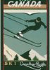 Illustration murale Tourisme d'hiver : Affiche vintage du Canada consacrée au ski