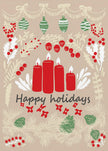 Wall art happy holidays - folk art illustration Canvas Print