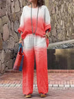 Women's Cotton Linen Gradient Two-Piece Set – Casual Summer Outfit (S–5XL, 11 Colors)