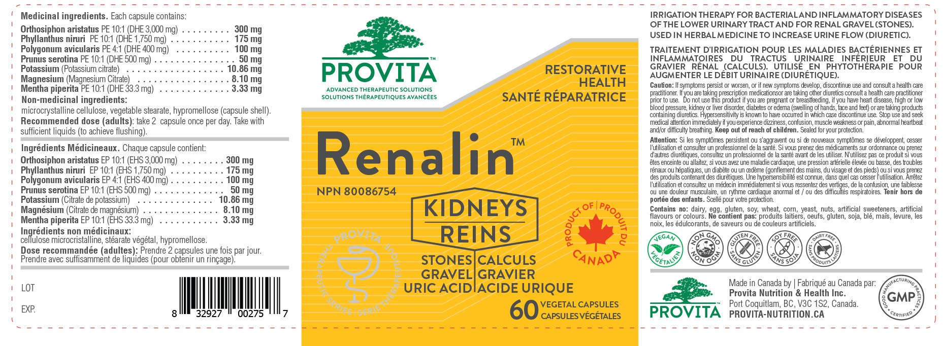 Provita Pro - Renalin (60 vcaps)