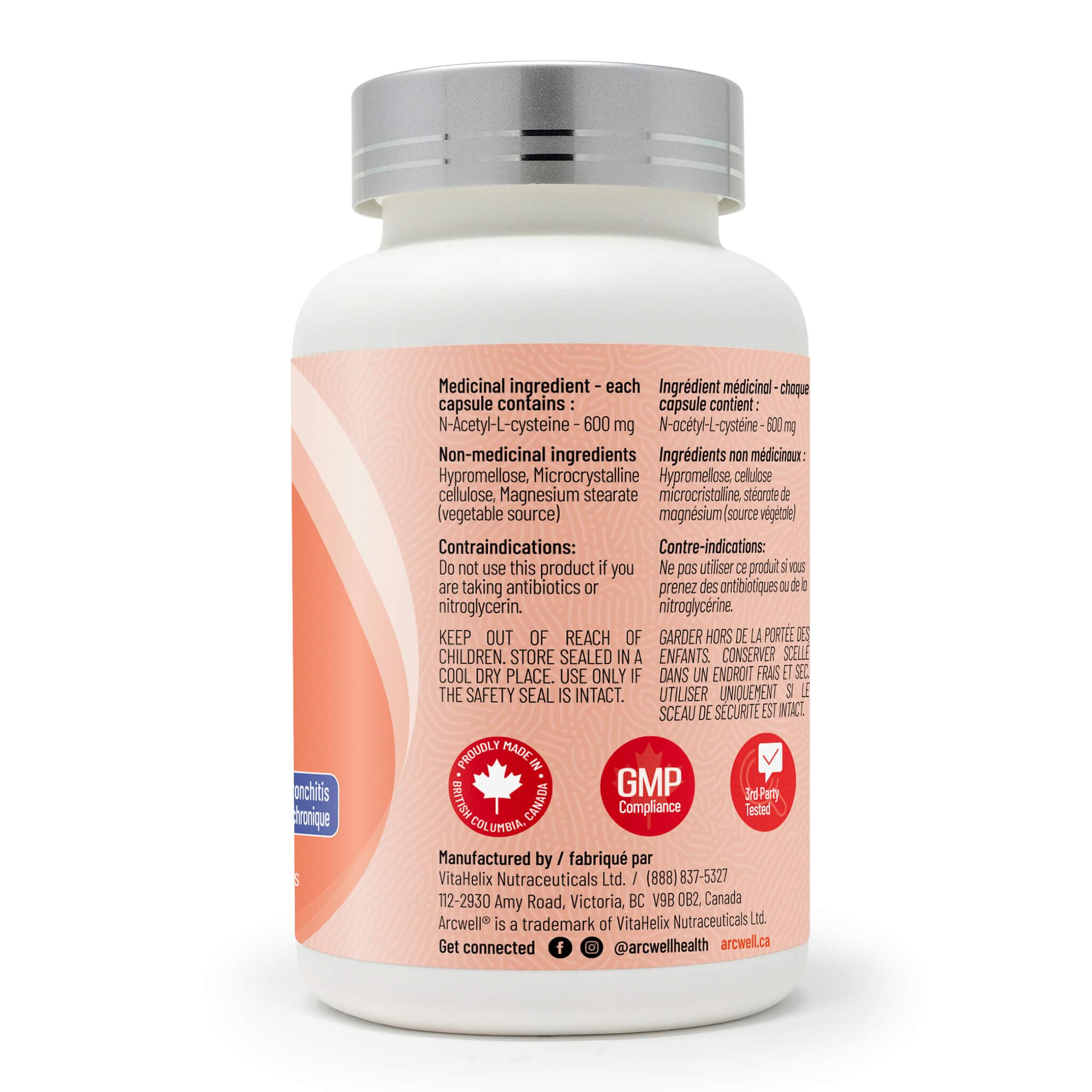 Arcwell - Nac (N-Acetyl-L-Cysteine), 600mg/90caps