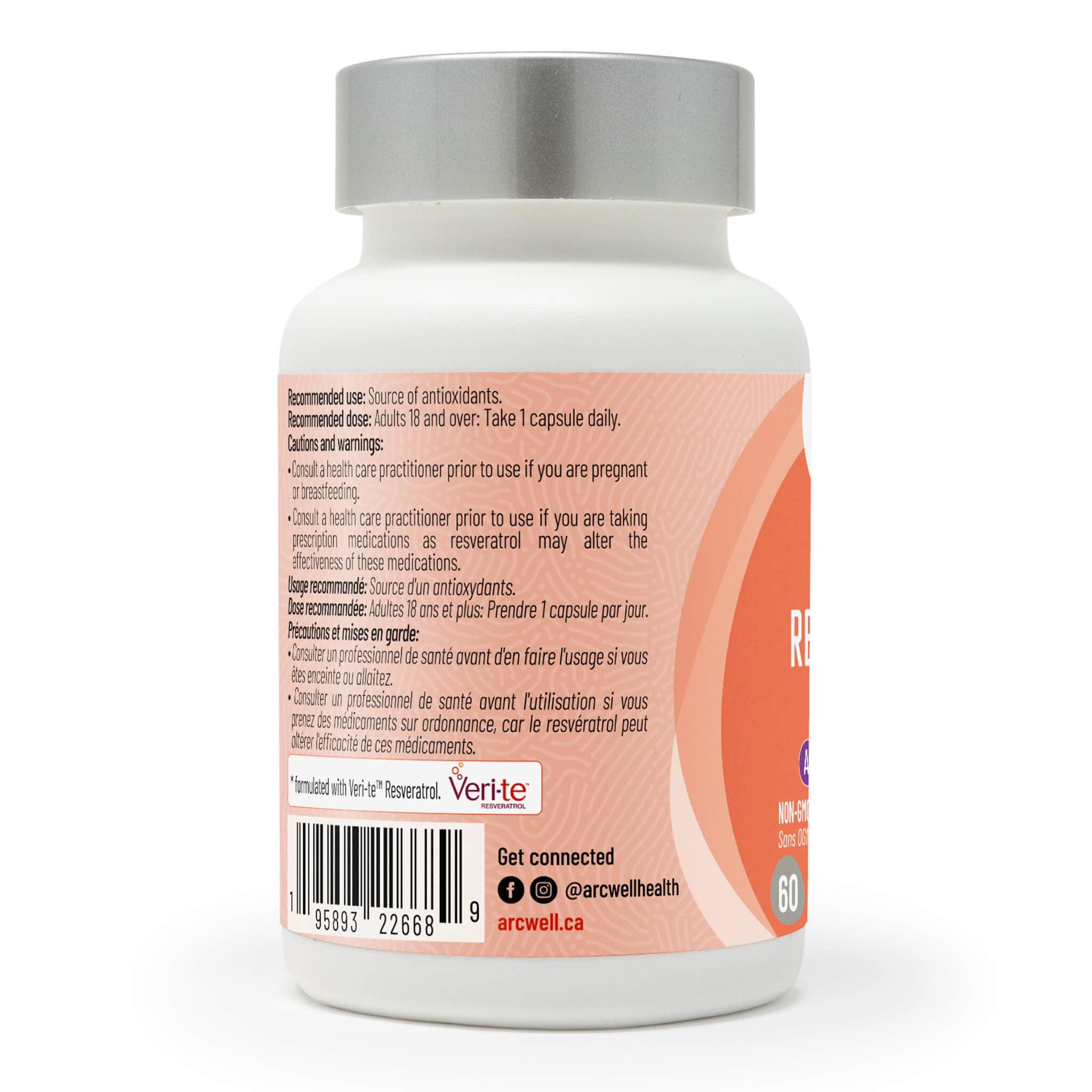 Arcwell - Trans-Resveratrol, 250mg/60caps