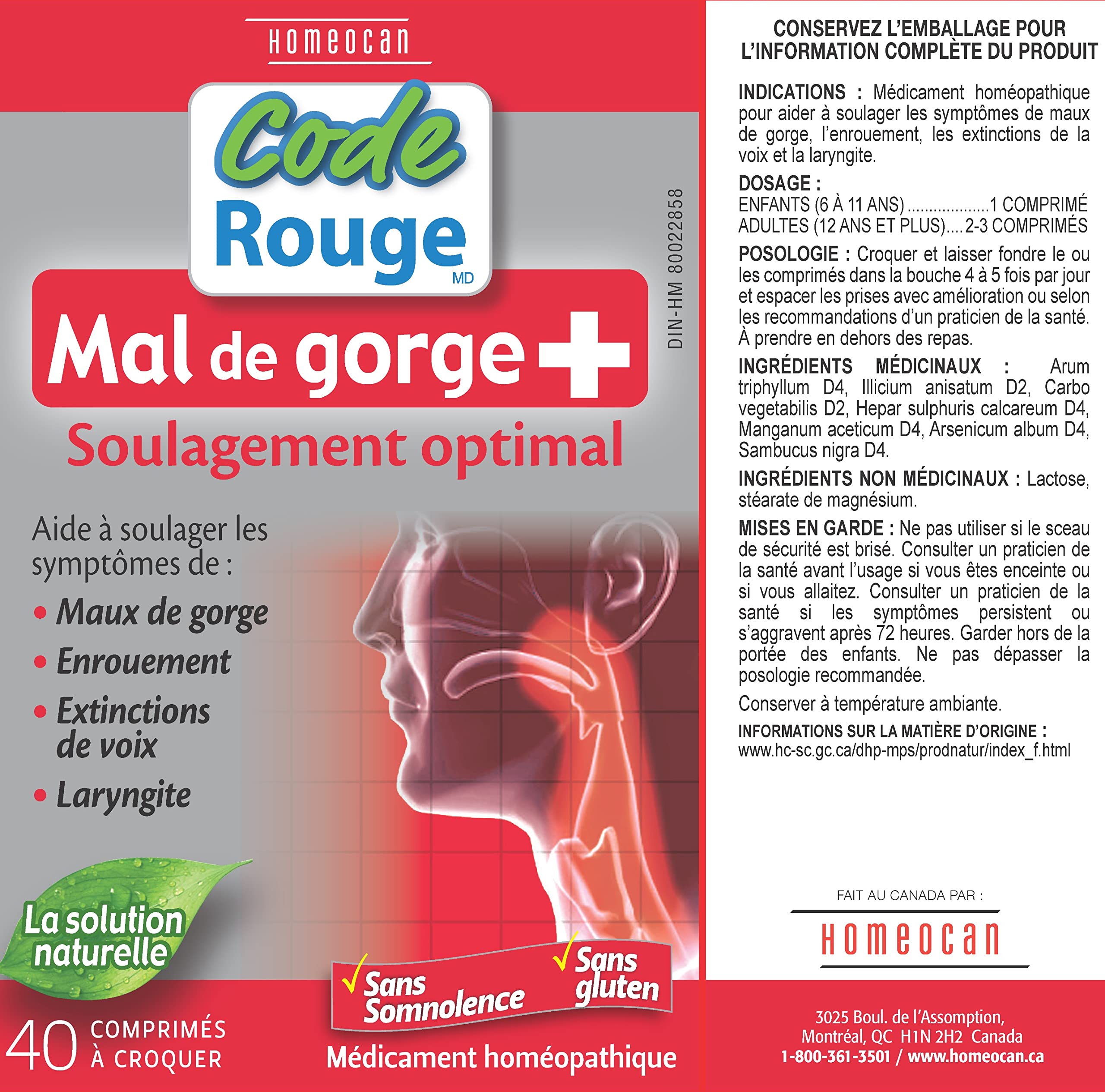 Homeocan - Throat Ease, 40 Tablets