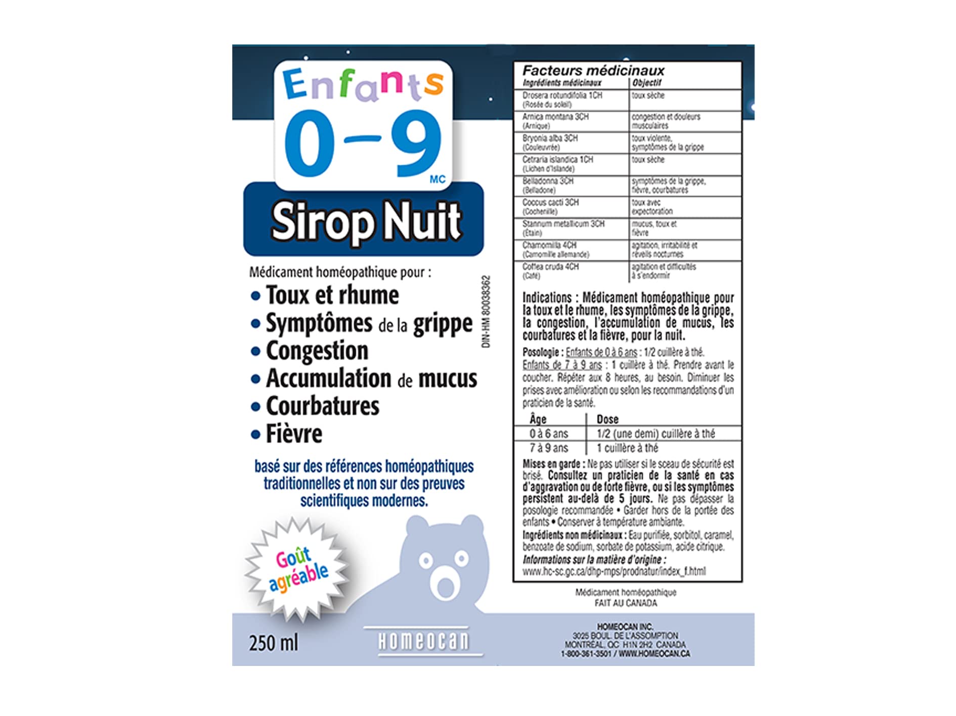 Homeocan - Kids 0-9 Night Cough&Cld,250ml