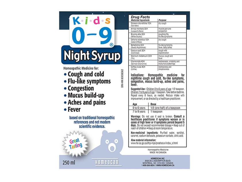 Homeocan - Kids 0-9 Night Cough&Cld,250ml