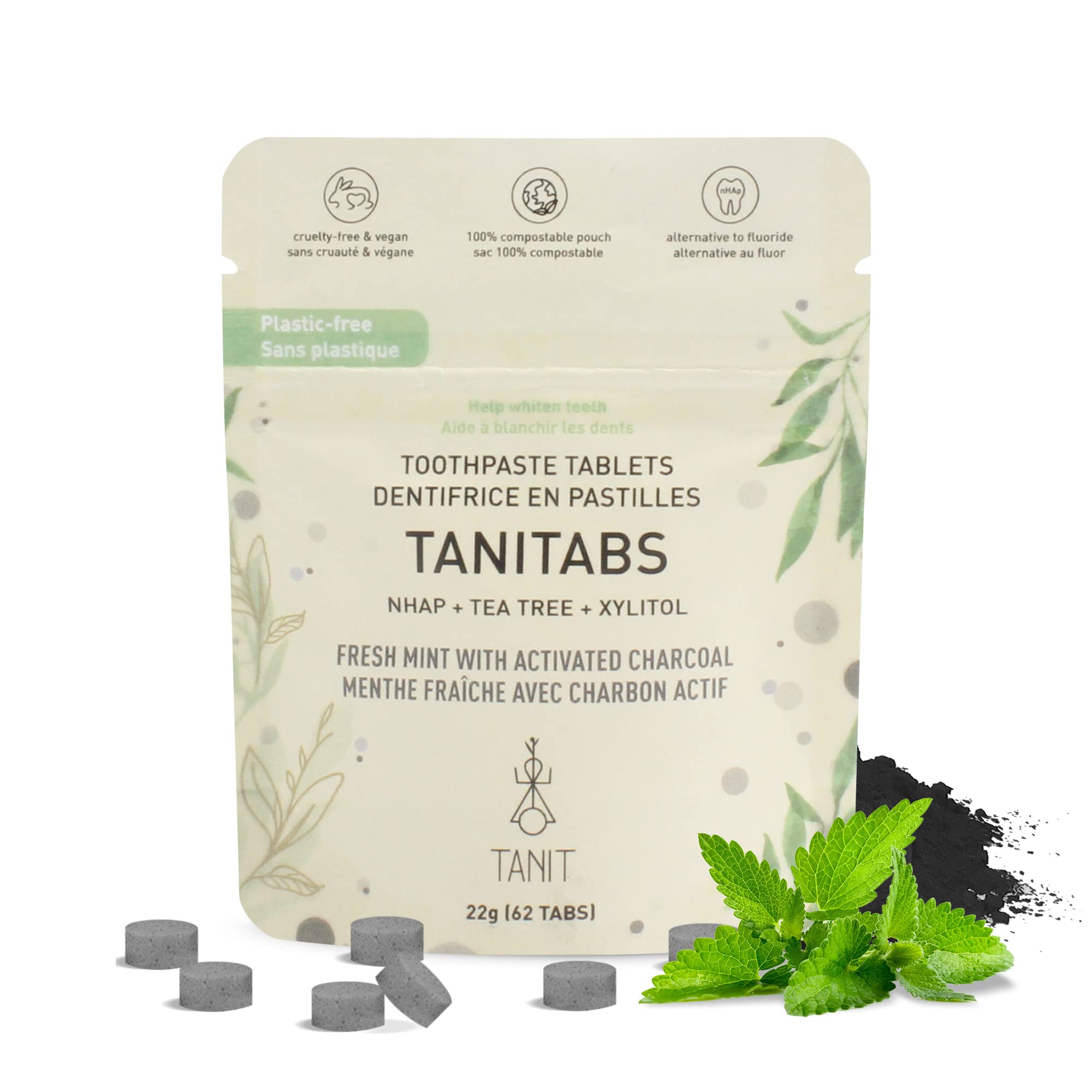 Tanit - Toothpste Tab., Frsh Mint W/Char (62tab Pch)