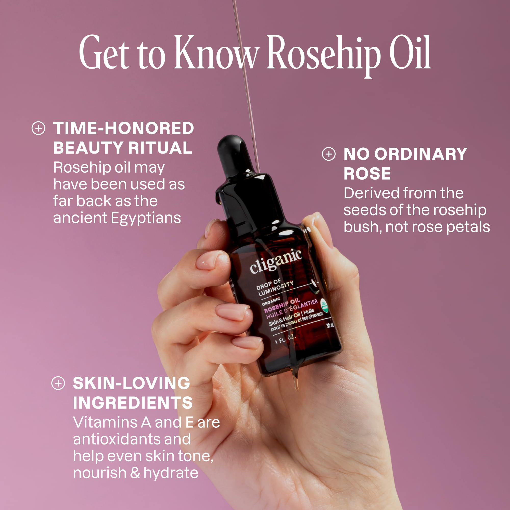 Cliganic - Organic Rosehip Oil, 30ml