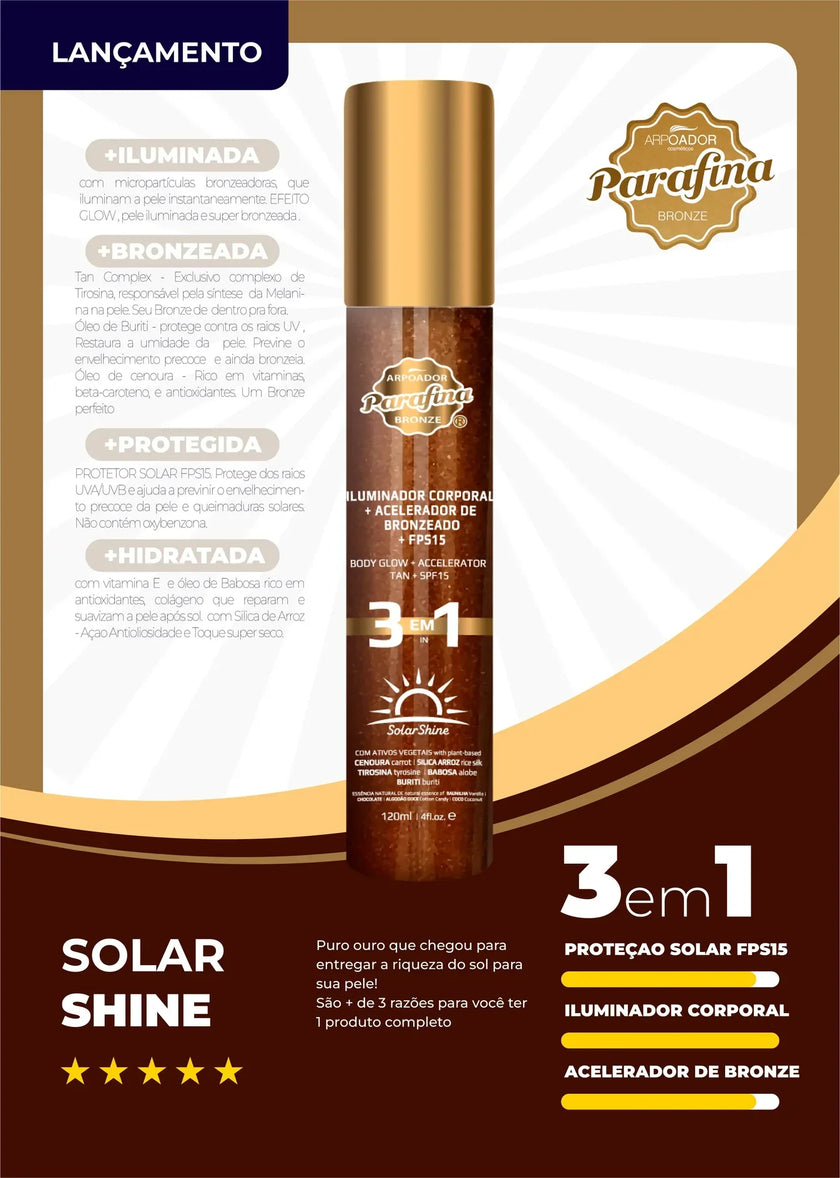 Parafina Bronze - Solar Shine 3 in 1- 120g